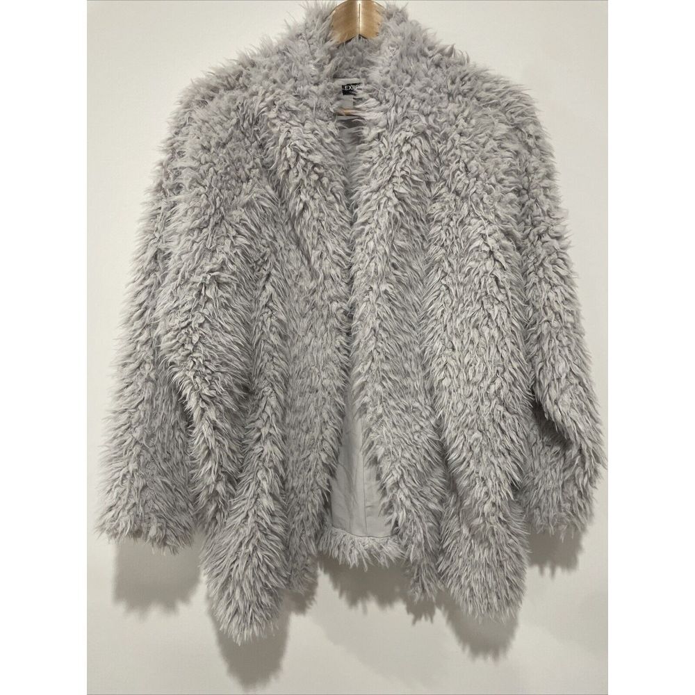 Express Sherpa Overcoat Women's Size XS/S Gray‎